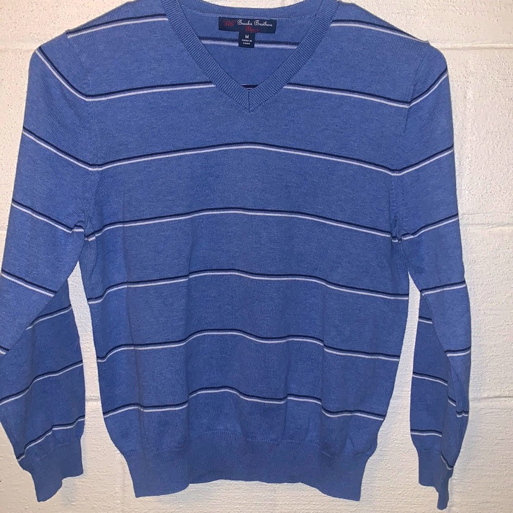 - Boys Brooks Brothers V Neck Cotton Sweater
